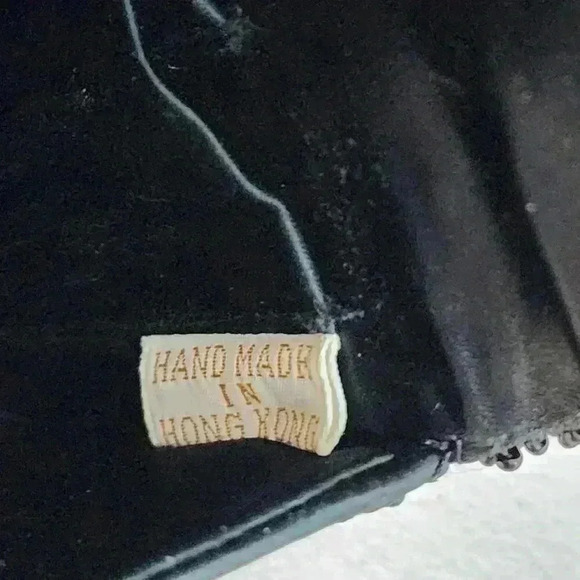 Vintage 1960's 1970's Black Beaded Coin Purse Hand Made in Hong Kong - Picture 4 of 6